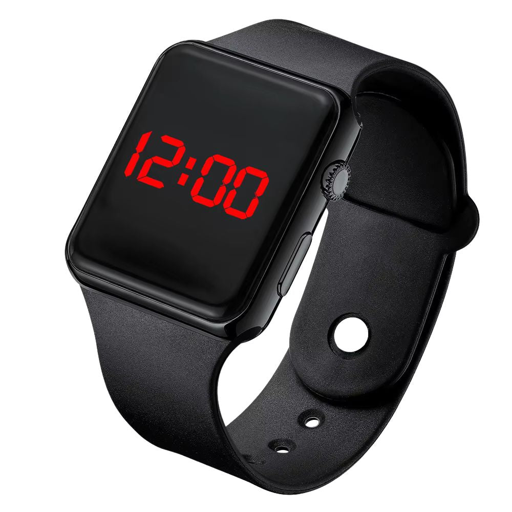 Women Fashion Sport LED Electronic Watch Black
