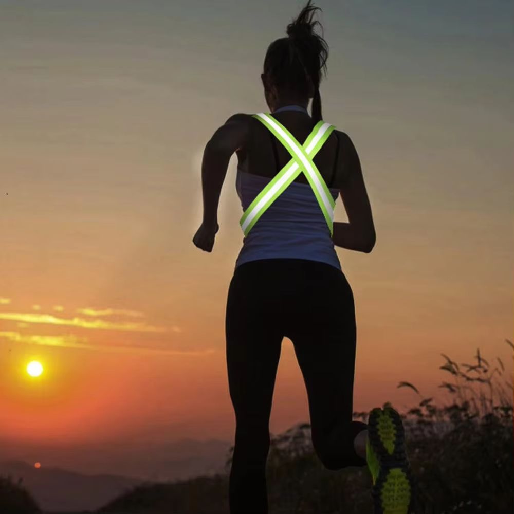 Reflective Straps Night Running Riding Clothing Vest Adjustable Safety Vest Elastic Band